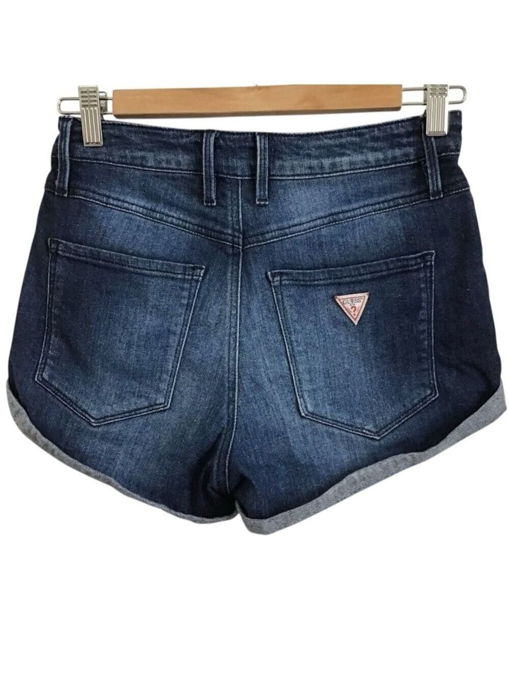 GUESS jeans shorts distressed blue denim size 26 sexy mini shorts stretchy